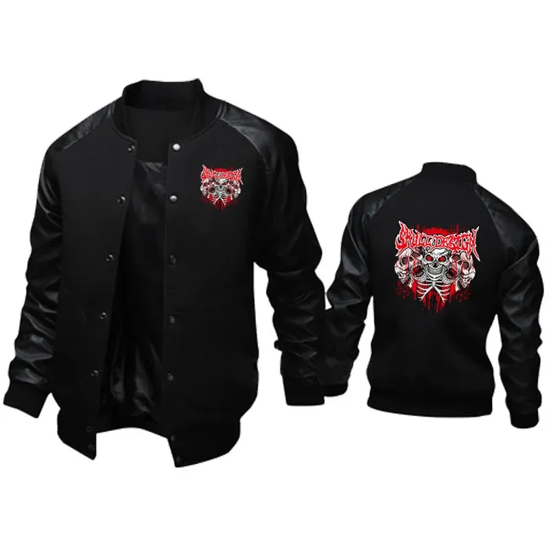 

High Quality fashion casual Men's jacket Skull Print Men's fall/winter baseball jacket 2023 new men's motorcycle jacket top