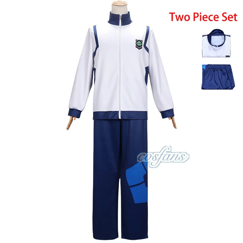 أزياء أنيمي ريو ناجي باشيرا Isagi Chigir التأثيرية بجيب كامل بسحاب ملابس رياضية بدلة رياضية مطرزة بقلنسوة بقفل أزرق