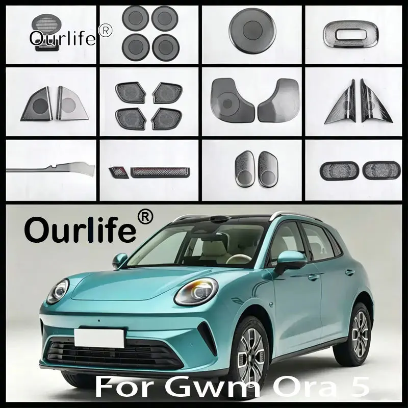 

For Gwm Ora 5 2026 2027 Car Interior Audio Speaker Horn Cover Trim Door Loudspeaker Cover Trim Accessories