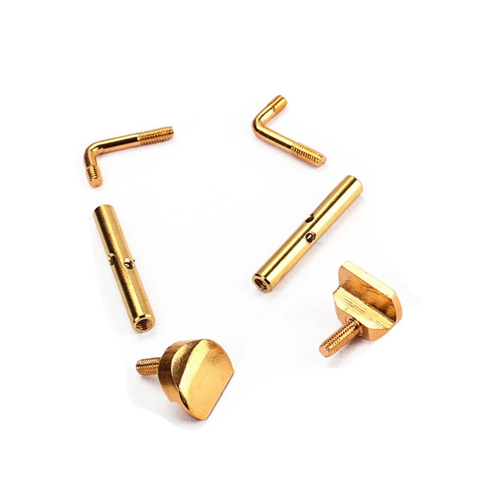 

2pcs Viola Chin Rest Screws Brass Violin Clamp Fittings Polished Durable Anti-Corrosion Golden Smooth Surface Easy Install Carry