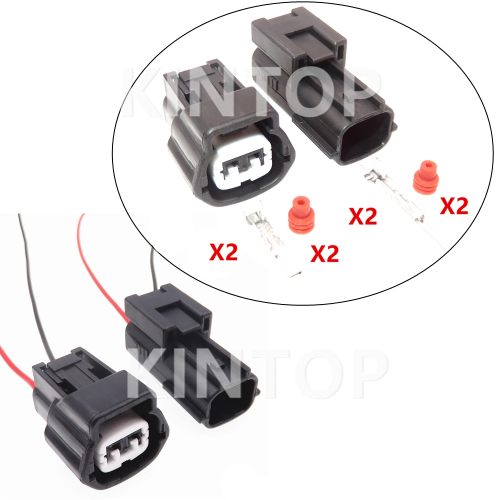 

1 Set 2 Pins Car Water Temperature Sensor Wiring Socket Starter For Hyundai 6189-1097 Auto Male Female Docking Sealed Connector