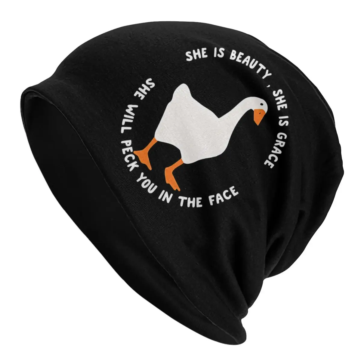 Goose Funny Sport Thin Hats She Is Beauty She Is Grace Bonnet Hipster Skullies Beanies Caps