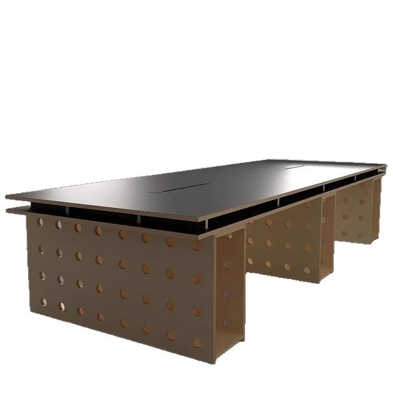 

Nordic designer birch desk studio long hole board creative negotiation table multi-person workstation computer table