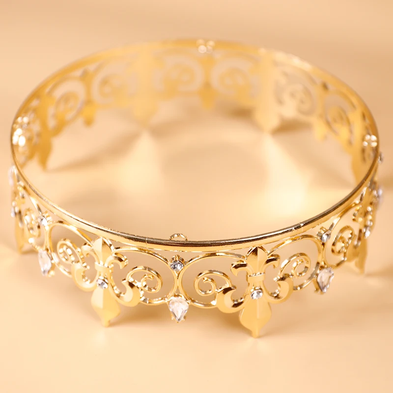 Baroque Vintage Metal Circle Tiara Royal Queen King Crown men queen hair accessories tiara performance tiara unisex prince crown