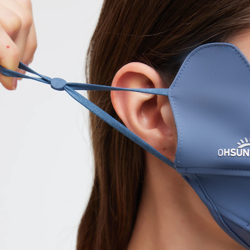 Ohsunny Máscara facial UV UPF 50+ Mulheres Homens Máscaras respiráveis Proteção solar Reutilizável Cobertura facial com presilhas para os ouvidos ao ar livre