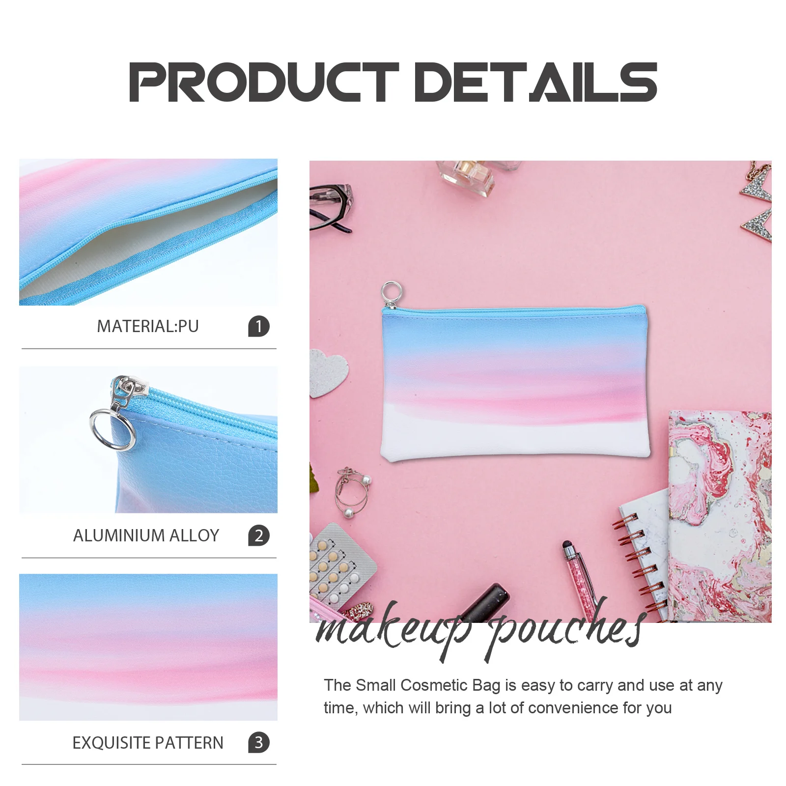 Small Multifunctional Lipstick Storage Bag Durable Portable Makeup Pouch for Purse Travel Organizer Case