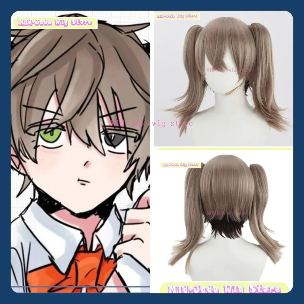

Mid-jade Wig NIJISANJI Alban Knox Genderbend Cosplay Wig Anime Game Role-playing Synthetic Hair Halloween Party Costumes Props