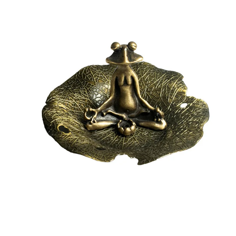 1 Stück Vintage Zen Frosch Räucherstäbchenhalter aus Legierung für Heim, Büro, Dekoration, Meditation, Yoga, Aromatherapie, Ornament, Geschenk – Detail 5