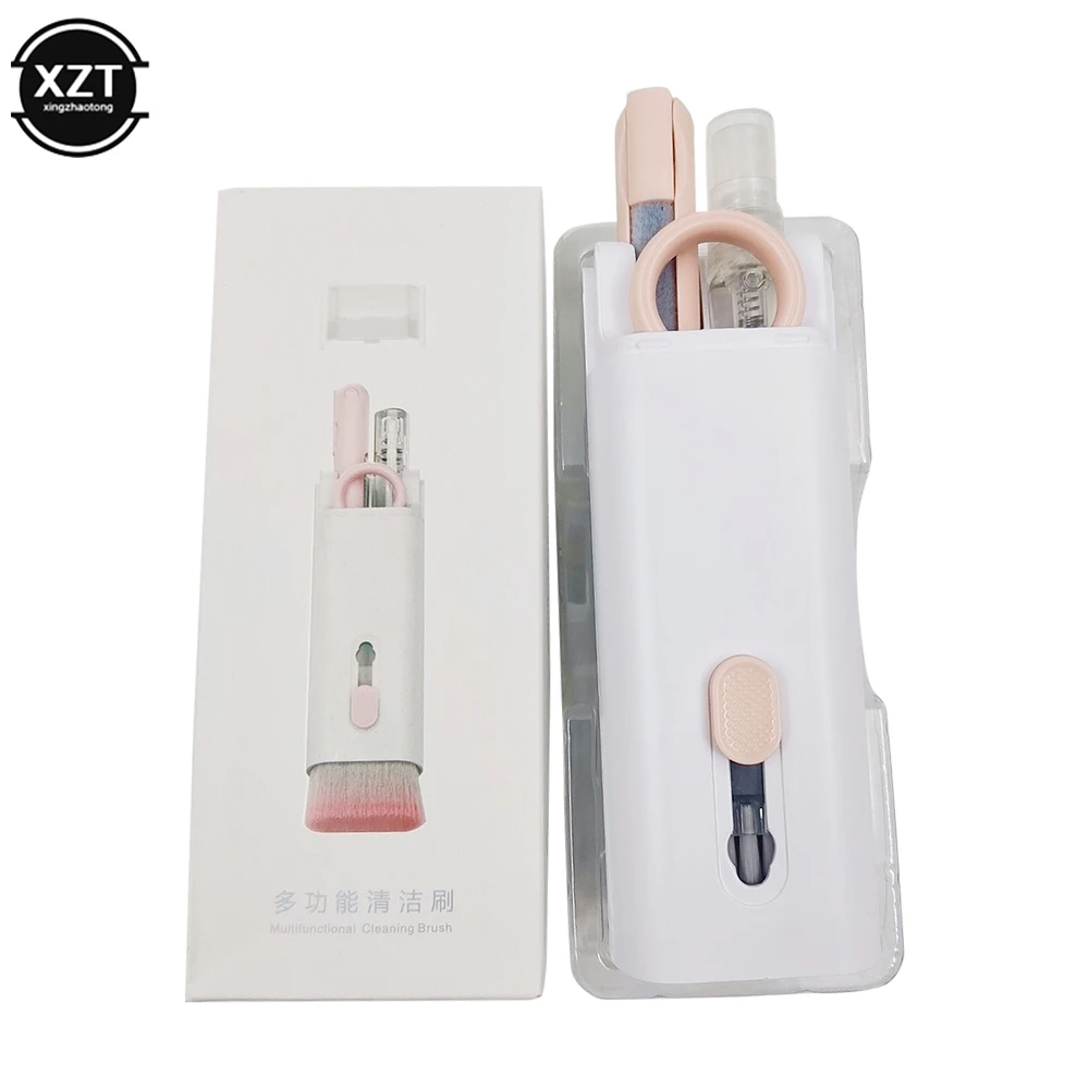 7 Pcs Computer Toetsenbord Borstel Bluetooth Headset Cleaning Pen Telefoon Reiniging Artefact Multifunctionele Schoonmaken Tool