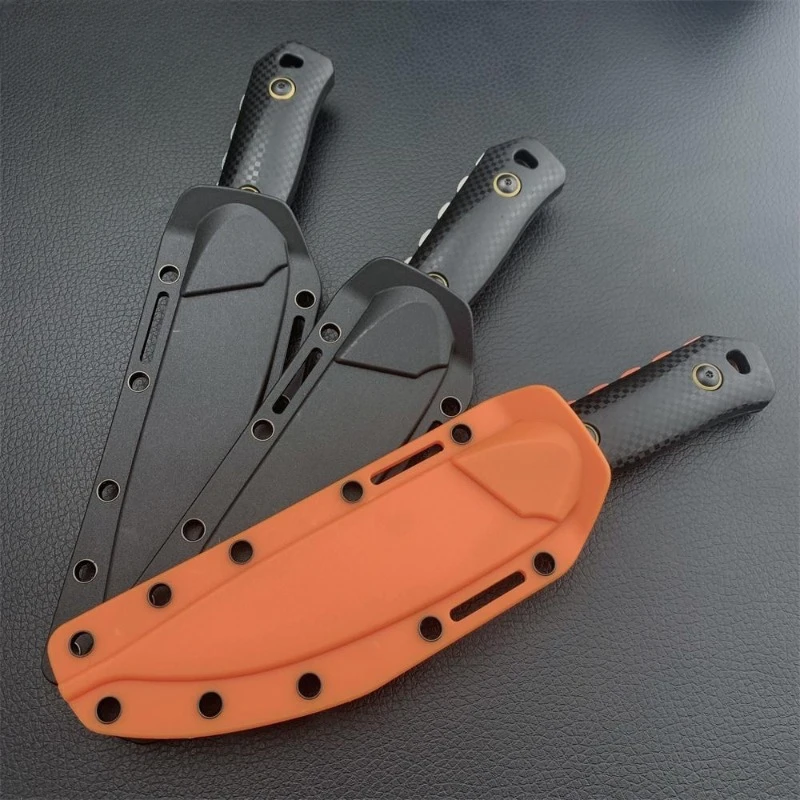BM 15600 고정 블레이드 칼 D2 강철 블레이드 나일론 섬유 핸들 야외 캠핑 전술 자기 방어 휴대용 다기능 도구