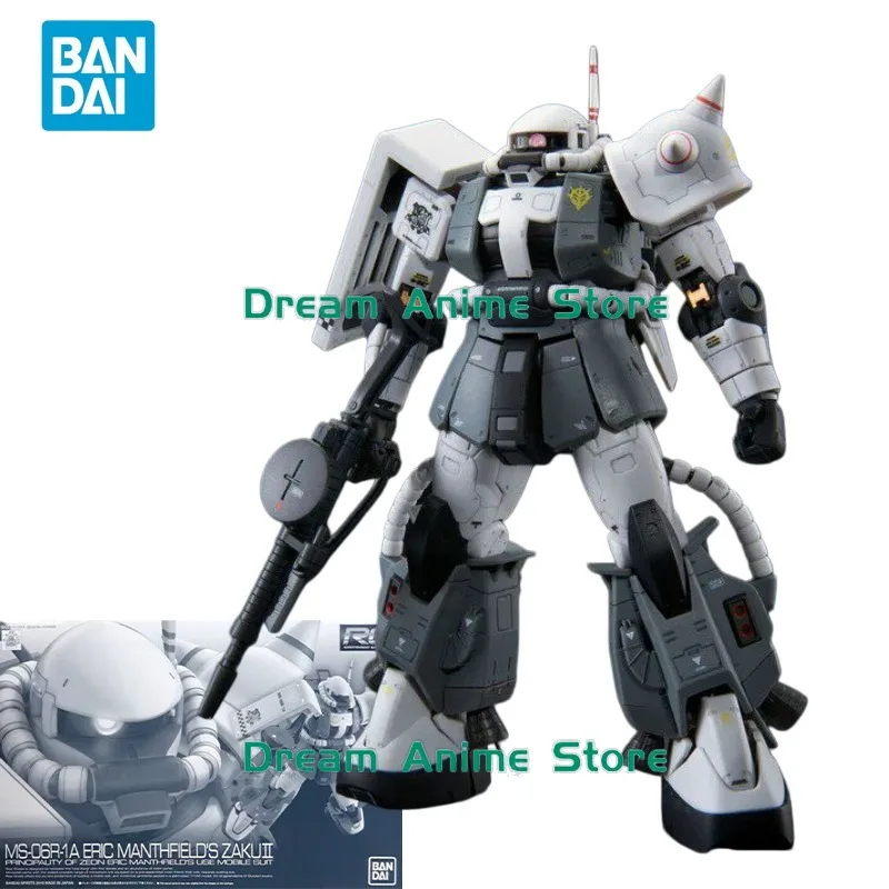 

Bandai Original GUNDAM RG 1/144 Anime MS-06R-1A ERIC MANTHFIELD'S ZAKU II Action Figure Assembly Model Toys Gifts for Children
