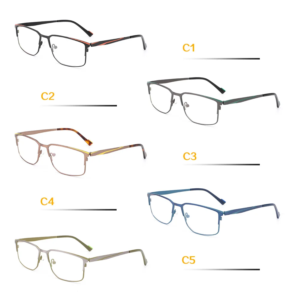 Ajuste ancho de lujo ejecutivo de precisión de corte de diamante con marco de acero de doble tono cuadrado de gran tamaño