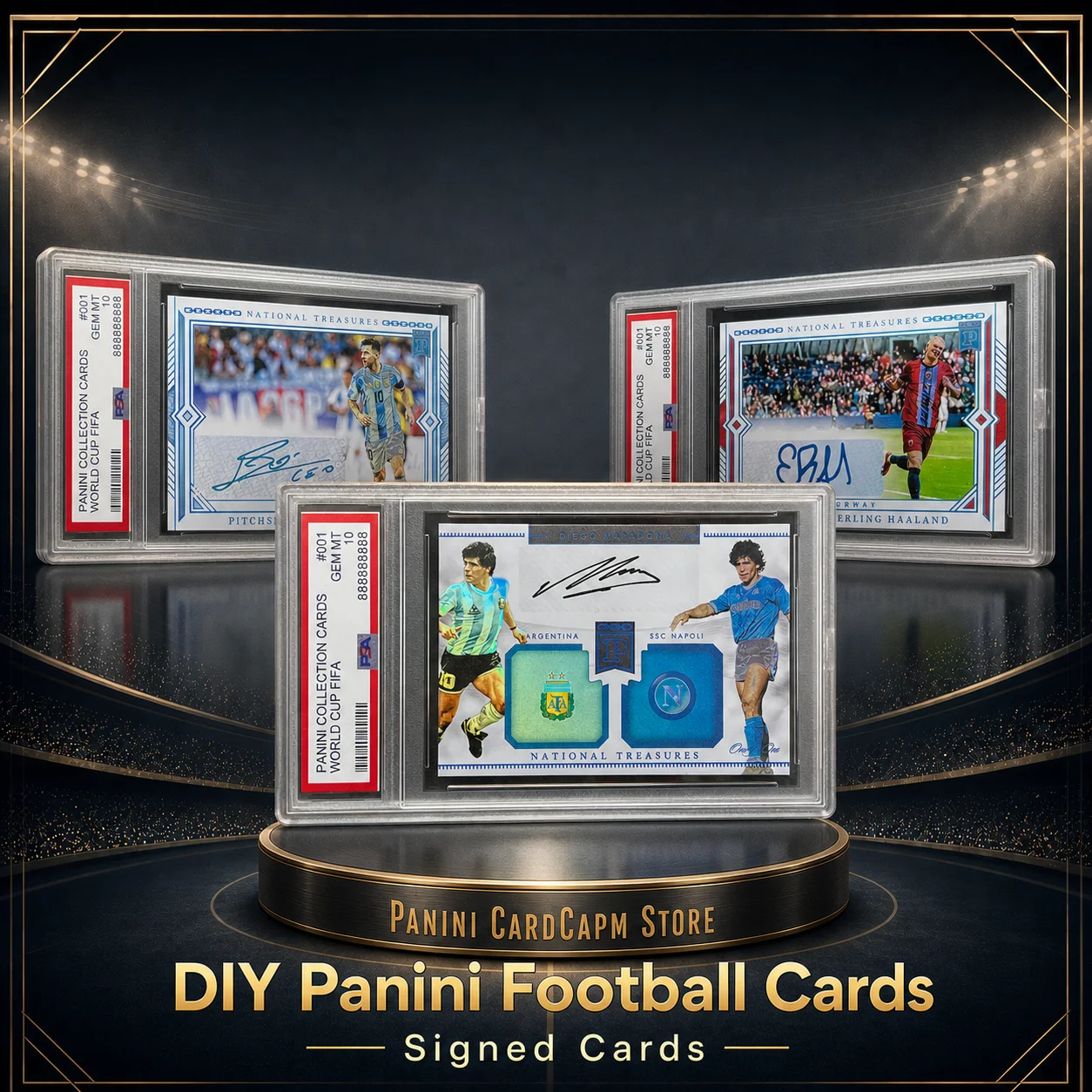 DIY Homemade panini Football collectible cards Card brick series Messi Haaland Maradona High-quality collectible cards