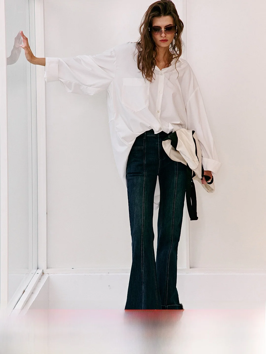 

Luna7xi Loose Fit White irt Faionable mat Design Breathable Polyester Fiber Long Sve Women's Open Cardigan