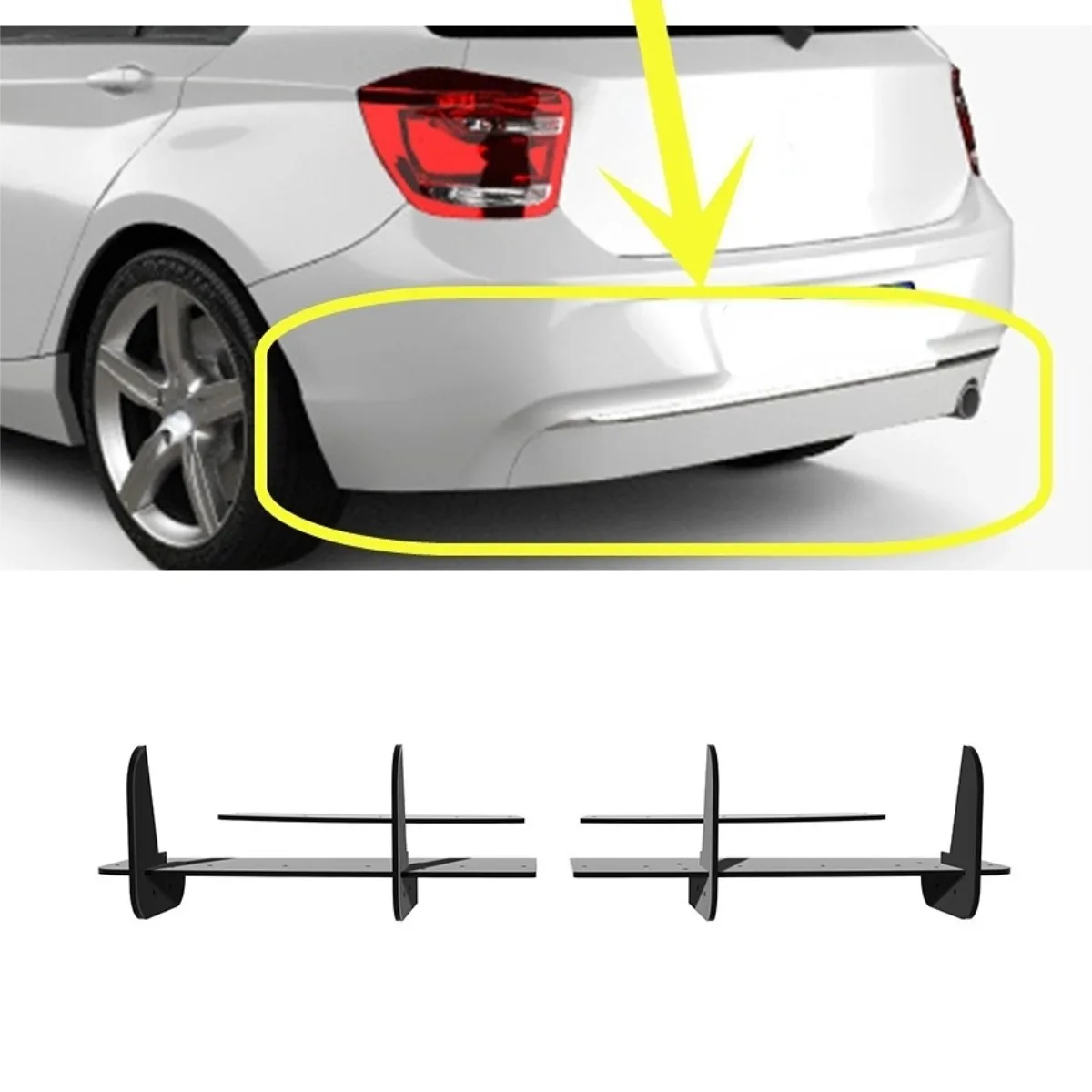 

For BMW 1 Series F20 2011-2014 Car Rear Bumper Spoiler Lip Diffuser Modification Part Bumper Guard Protector Cover Accessories
