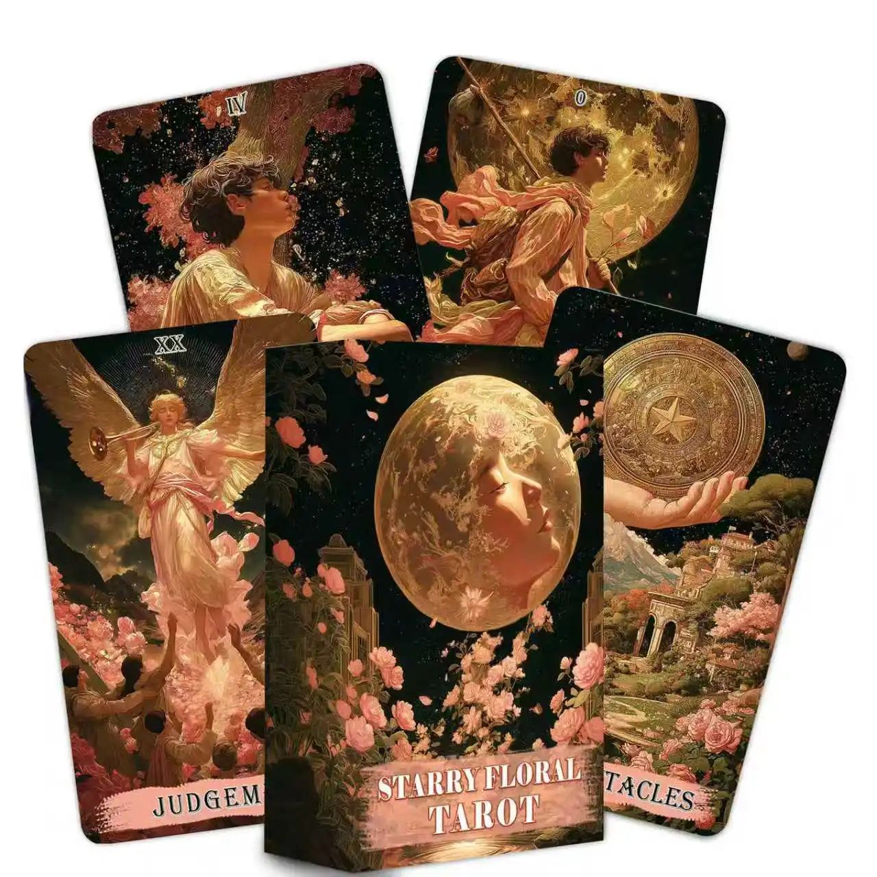 Starry Sky Flower Language Tarot Deck, 78 Cards with a Guidebook, Ideal for Intuitive Readings and Spiritual Guidance
