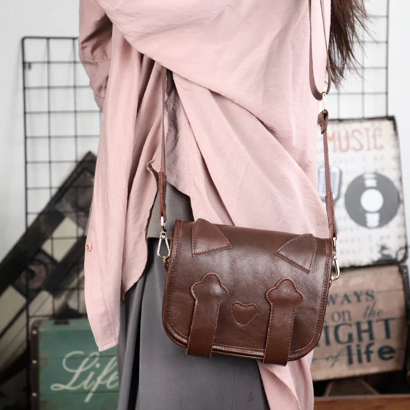 

Leather Women Shoulder Bag Casual Genuine Leather Crossbody Messenger Bags Portable Female Sling Pack Travel