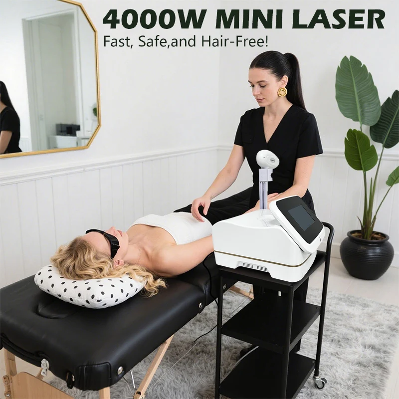 

Профессиональный мини-диодный ледяной титановый лазерный аппарат для удаления волос безболезненный и постоянный CE 755 940 1064 808 нм 4000 Вт