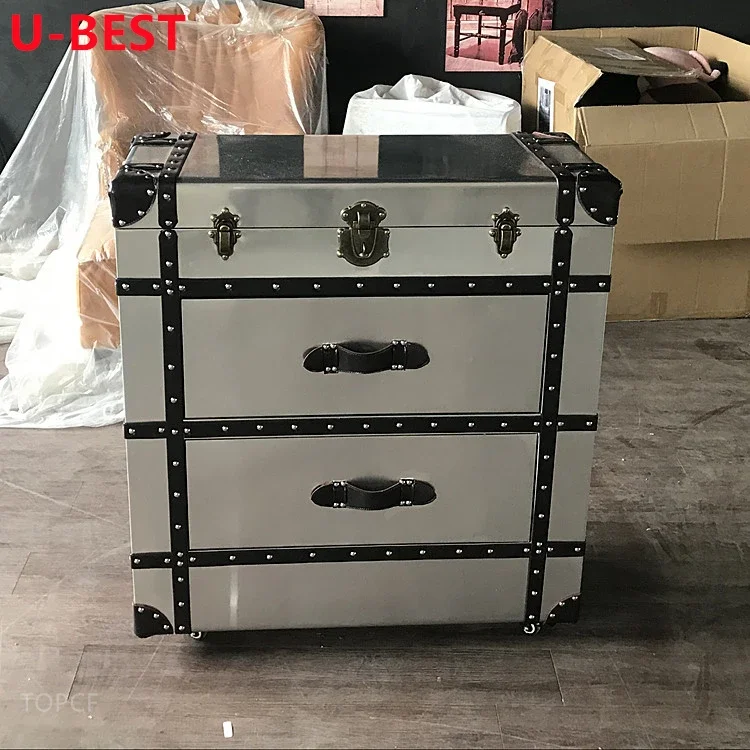 

U-BEST Retro Style Storage Coffee Table Sofa Corner Table Living Room Antique Industrial Style Decorative Cabinet Of Hotel Club