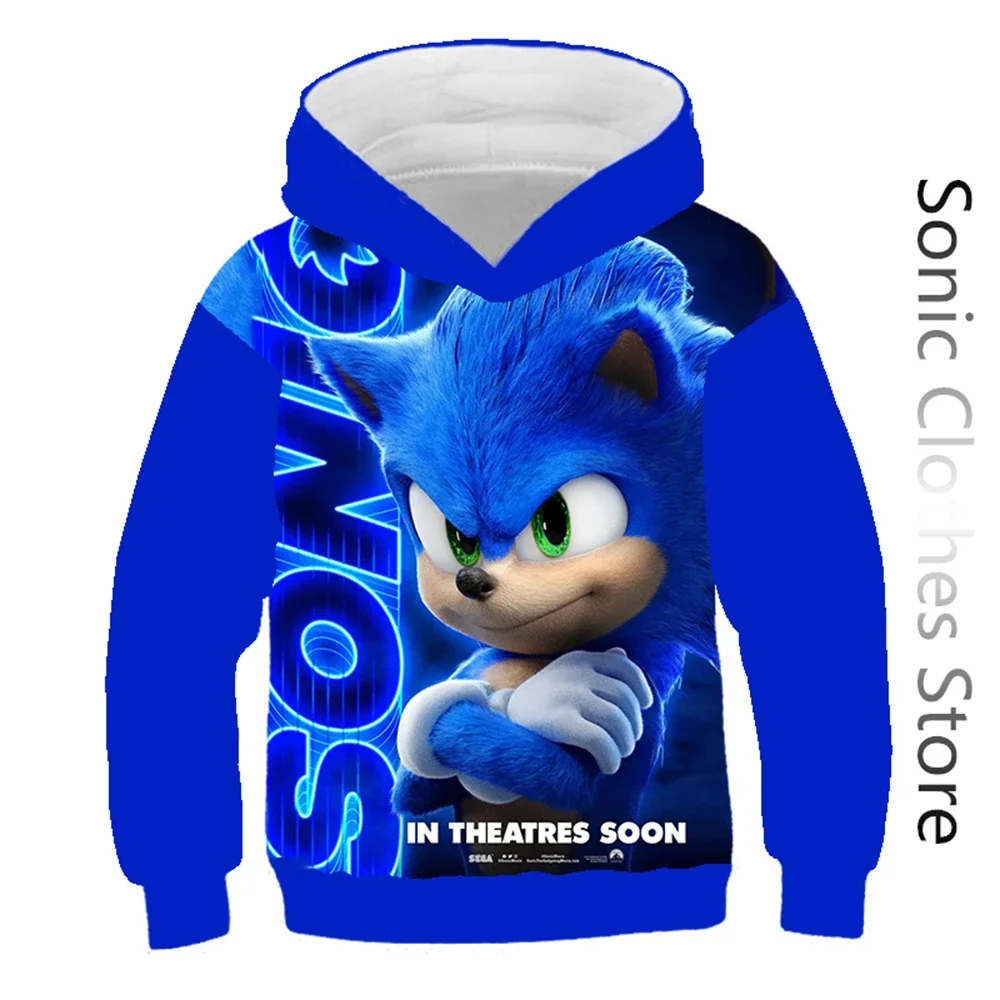 Fashion Sonic Hoodies Boys Girls Sweatshirts Cartoon Tees Child Baby Tops Sonic 2 Clothing 3D Harajuku Clothes Mne Long Sleeve