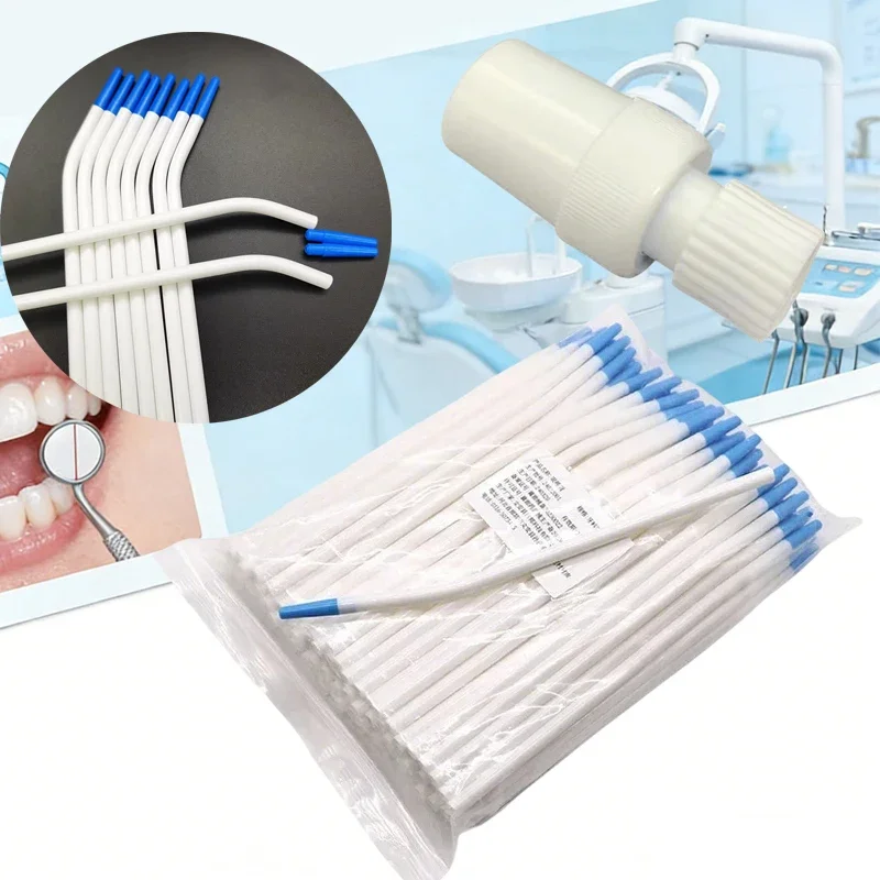 

100pcs Dental Aspirator Suction Adaptor Disposable Low Profile for Surgical Suction Tube Tip Clinic Dental Tools