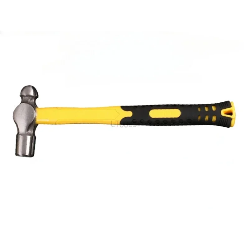 Round head hammer rubber handle round head nail hammer woodworking furniture installation integrated nail hammer manual tool