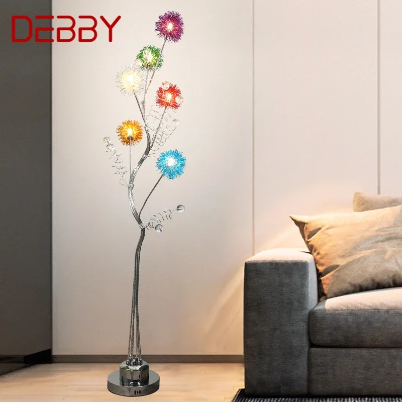 

DEBBY Modern Colorful Floor Lamp Pastoral Art Iiving Room Bedroom Aluminum Wire LED Fork Decorative Standing Lightanding Light