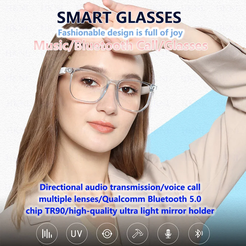 

New Glasses Smart Bluetooth 5.0 SunGlasses Anti-BlueLight Eyeglasses Hands-Free for Calling Music Sports Otdoor Wireless Stereo