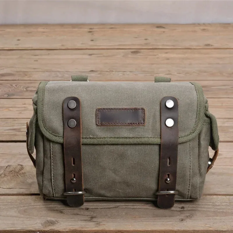 

Vintage Motorcycle Side Bag Waxed Canvas Bike Luggage Bag Riding Saddle Leg for Bicycle Men Rider Shoulder Bag Crossbody Bags