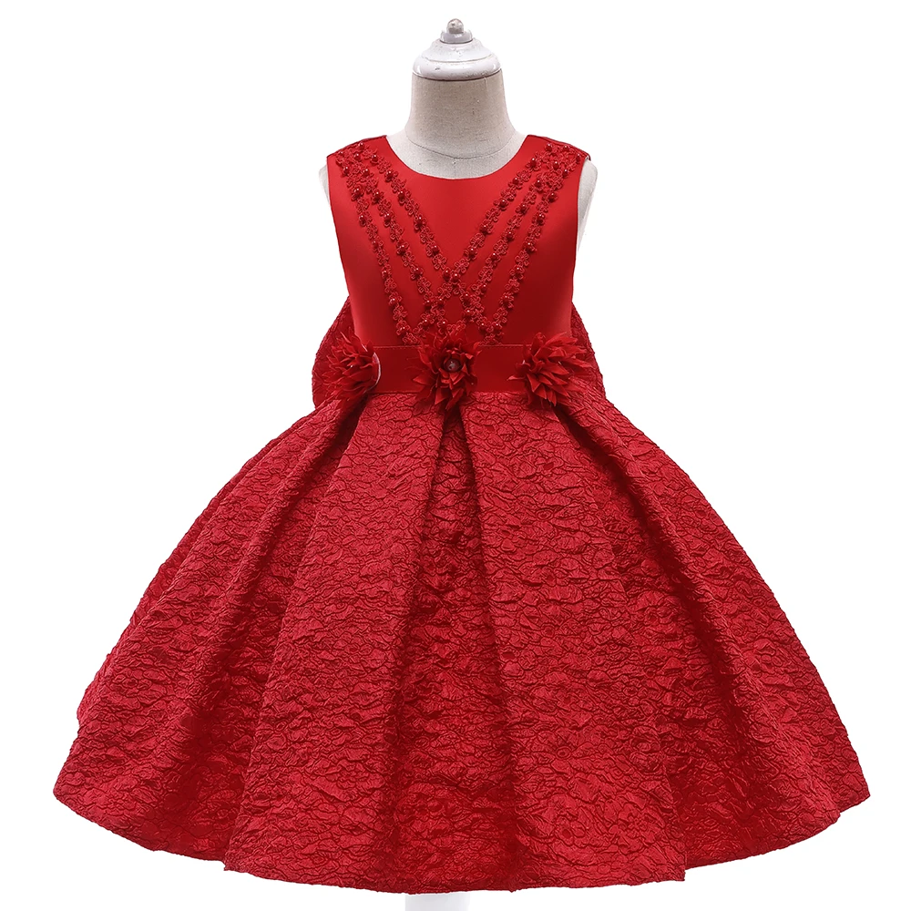 Sommer Gold Bogen Kinder Party kleid für Mädchen Kinder Kostüm elegante Blume Hochzeit Geburtstag Prinzessin Kleider Abend Mädchen Kleidung