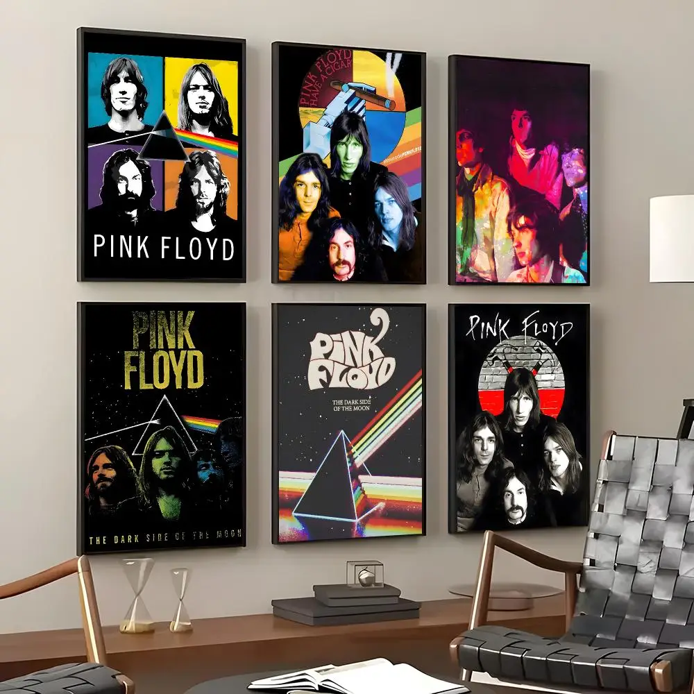 Band Pink Floyd Poster Self-Adhesive Waterproof Wall Stickers, Coffee Bar Home Wall Decor