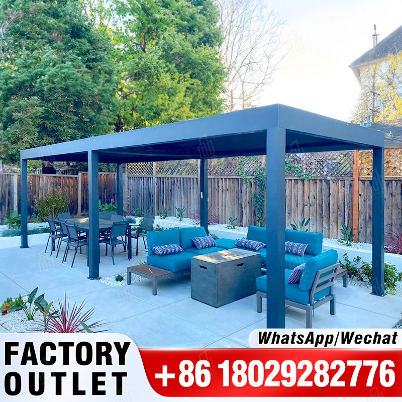 

Custom Outdoor Garden 3x3 3x4 m Louvered Pergola Aluminum Garden Building Modern Motorized Outdoor Bioclimatic Aluminium Pergola