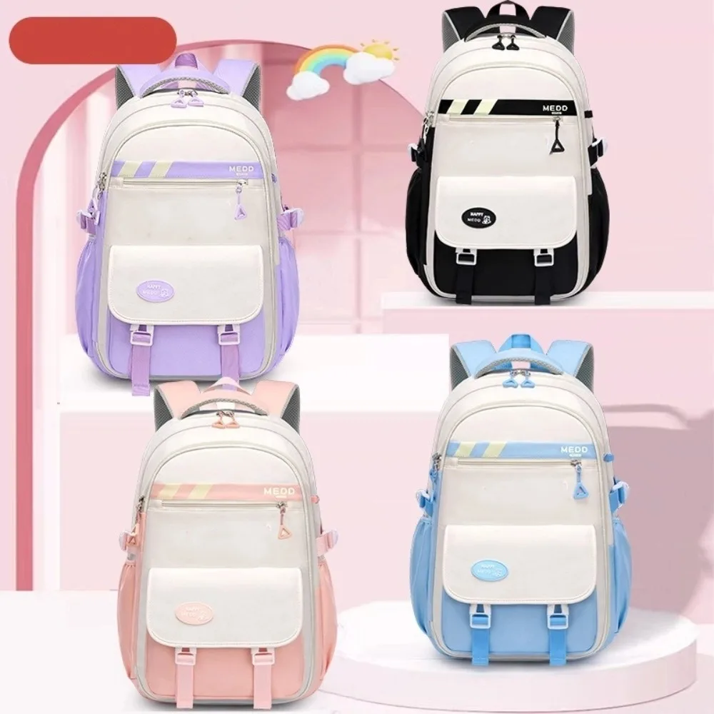

Large Capacity School Bag Lightweight Waterproof Shoulder Backpack Stress Relief Student Backpack Junior And High School Girls