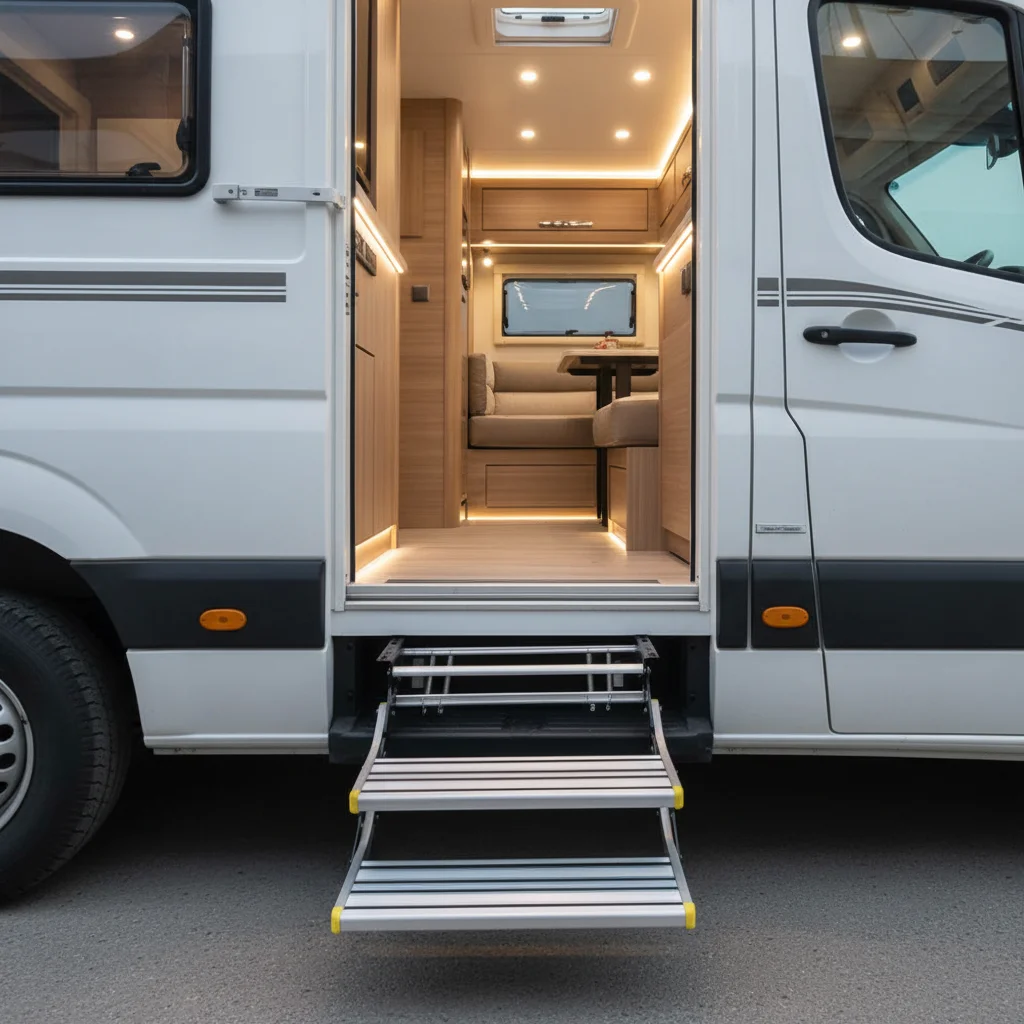 Single Double Layer Folding Aluminum Electric Step in RV Motorhome Caravan Camper Trailer