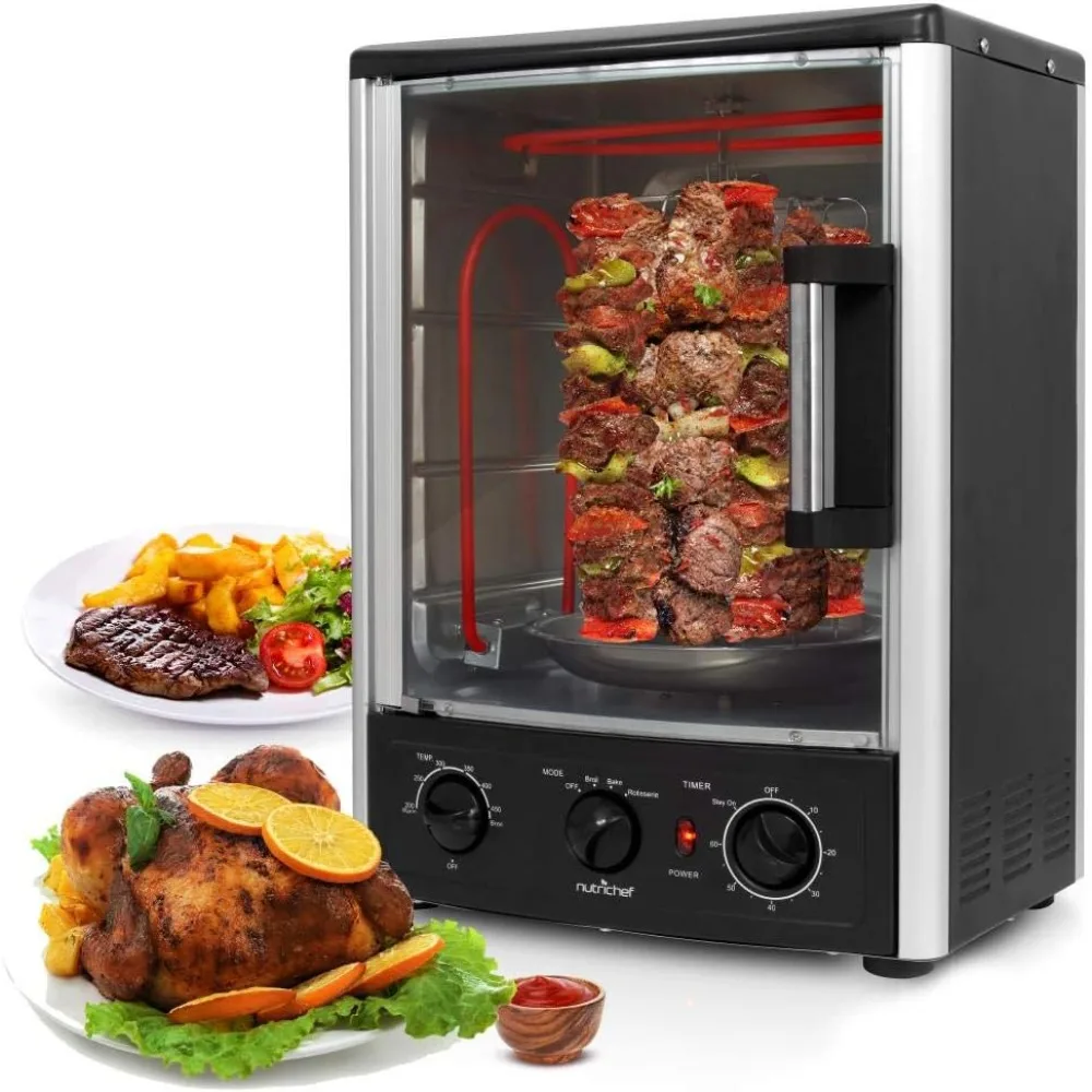 Verbeterde Multifunctionele Rotisserie Oven-Verticale Aanrechtoven Met Bak, Kalkoen Thanksgiving, Roosteren Kebabrek