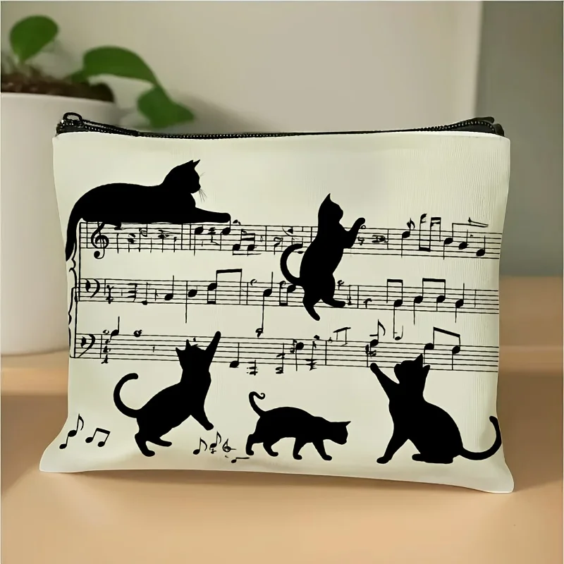 Makeup Bag Multi Functional Storage for Travel Essentials Stationery and Toiletries Toiletry Organizer Musical Theme Design