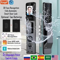 Tuya APP Facial Fingerprint Password With Camera Smart Door Lock Remote Voice Intercom Electronic Door Lock Fully Automatic