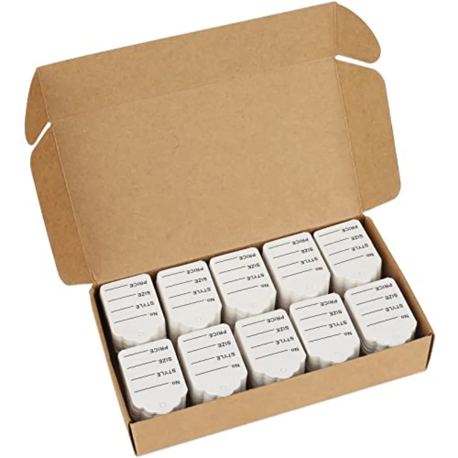 

1000Pcs Price Tags Clothing Tag for Retail Small Kraft Paper Tag for Labeling Price Size Number Writable Price Tags for Busines