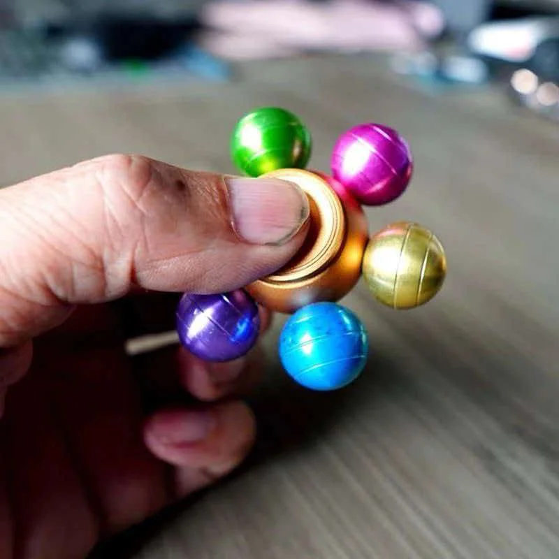 High Quality Rainbow Fidget Spinner Metal Zinc Alloy Quiet Stress Reducer ADHD Focus Anxiety Cool EDC Gadgets For Adults