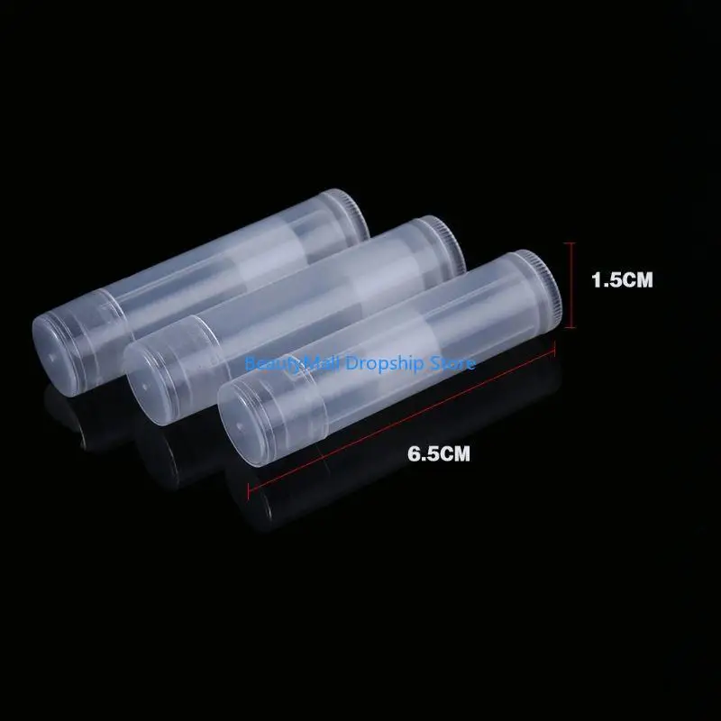 40JD 50PCS 5ML เครื่องสำอางค์ Empty Chapstick ลิปกลอสลิปสติกบาล์ม + คอนเทนเนอร์หมวก