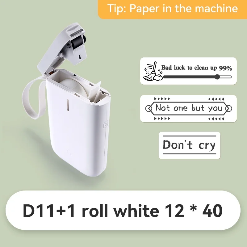 Niimbot D11 D110 Portable Label Printer White Black Pink Green 12-15mm Width Cable Maker Tape Thermal Sticker