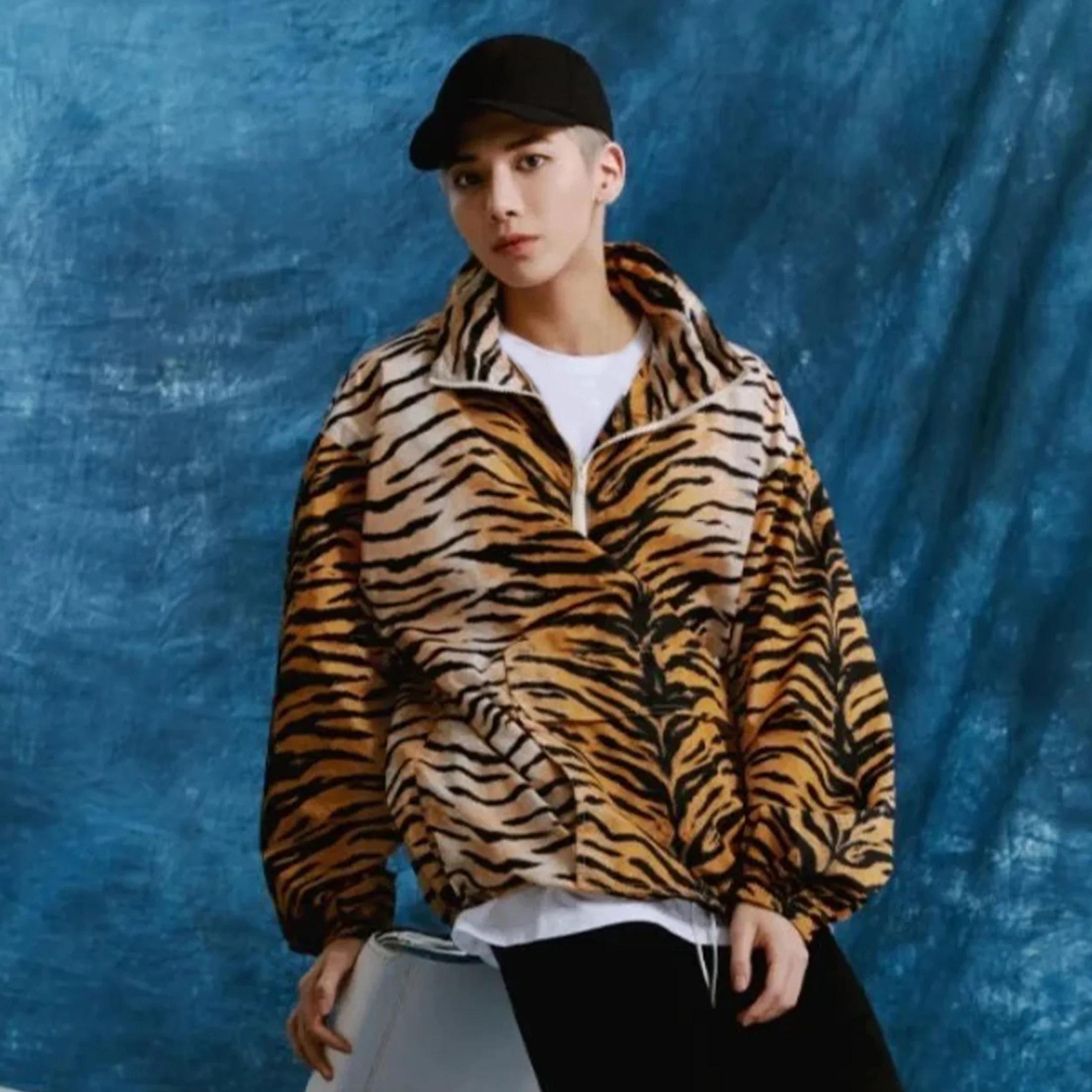 

NIGO Men's Spring And Autumn Logo Tiger Print Zipper Hooded Long Sleeve Jacket Casual Elastic Shorts Ngvp #nigo8342