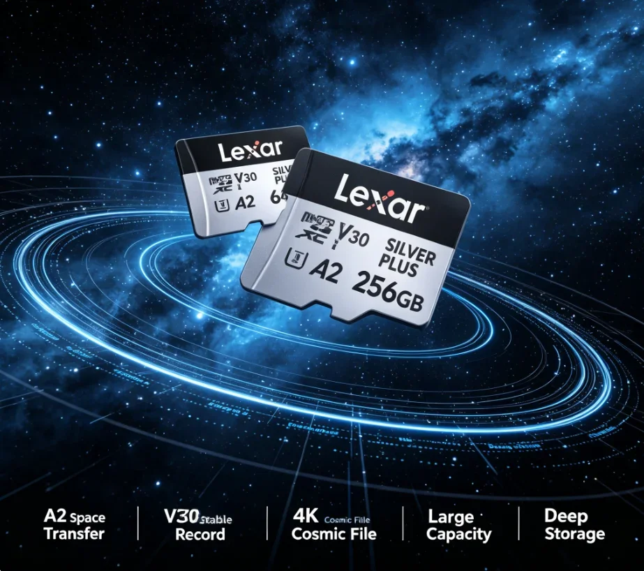 耐衝撃防水-lexar-silver-plus-tfカード-uhs-i-u3-a2-v30-信頼性の高いメモリカード-アウトドアアクションカメラ-ドライブレコーダー-ドローン用