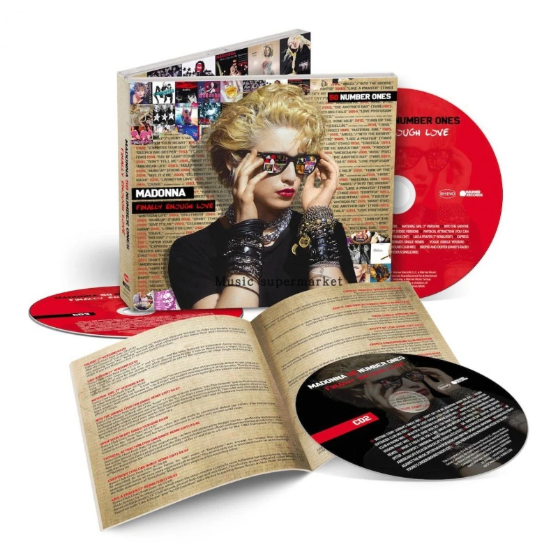 Pop Madonna Music CD Finally Enough Love 50 Number Ones Album 3pcs Music Record Cosplay Walkman Car Soundtracks Box Collection