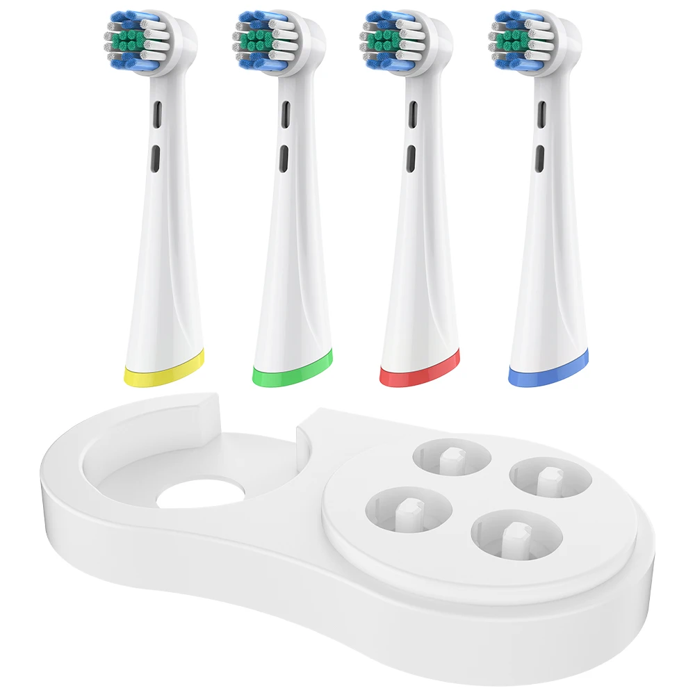 

4x Rotating Replacement Brush Heads and Toothbrush Holder Compatible with Oral B iO 2/3/4/5/6/7/8/9 Series Electric Toothbrushes