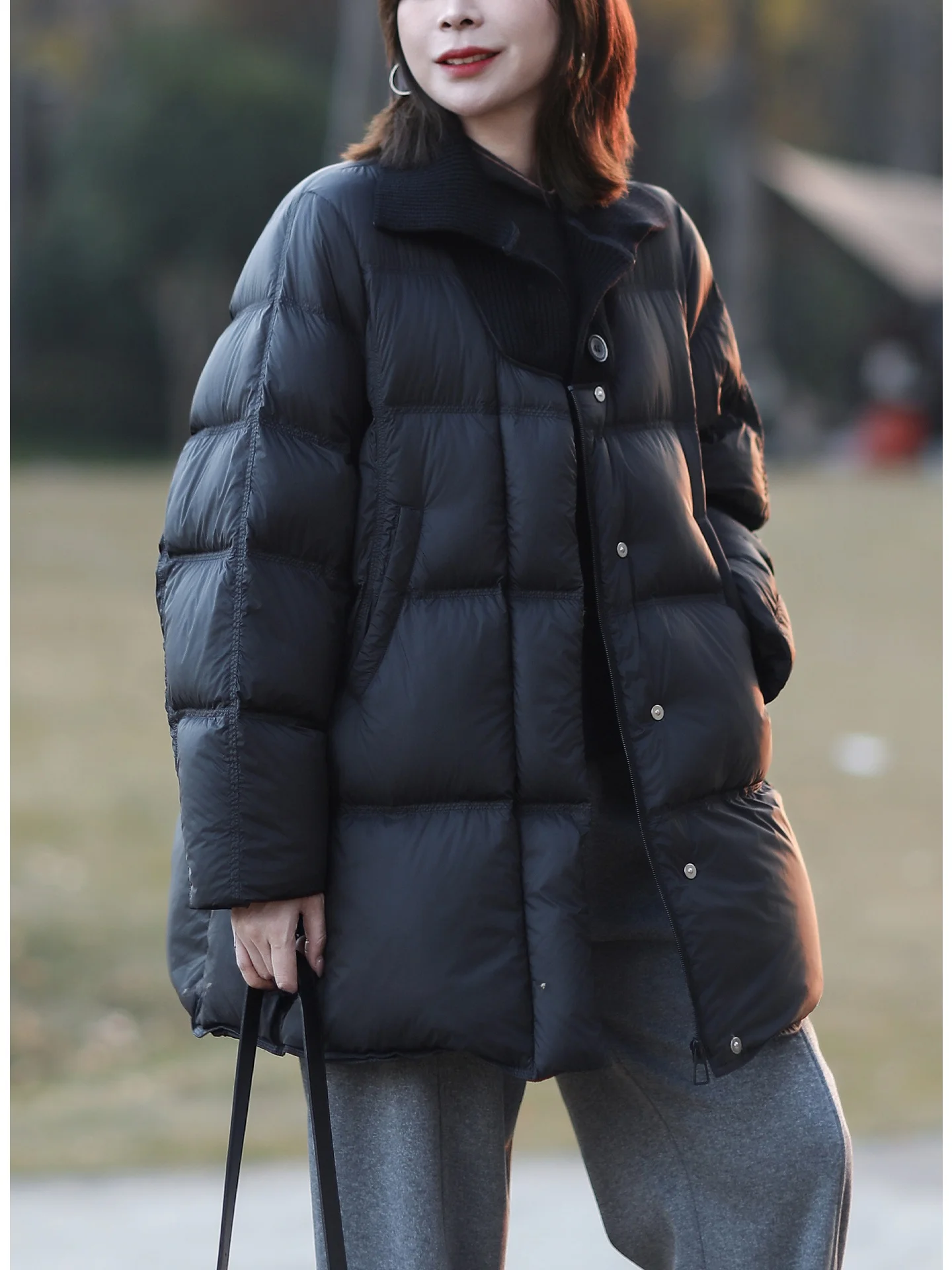 

Thiened High Fluffy 90 White Du down Mid-Length Jaet Women's Winter Clothes Tree Also Original Design Casual Sle