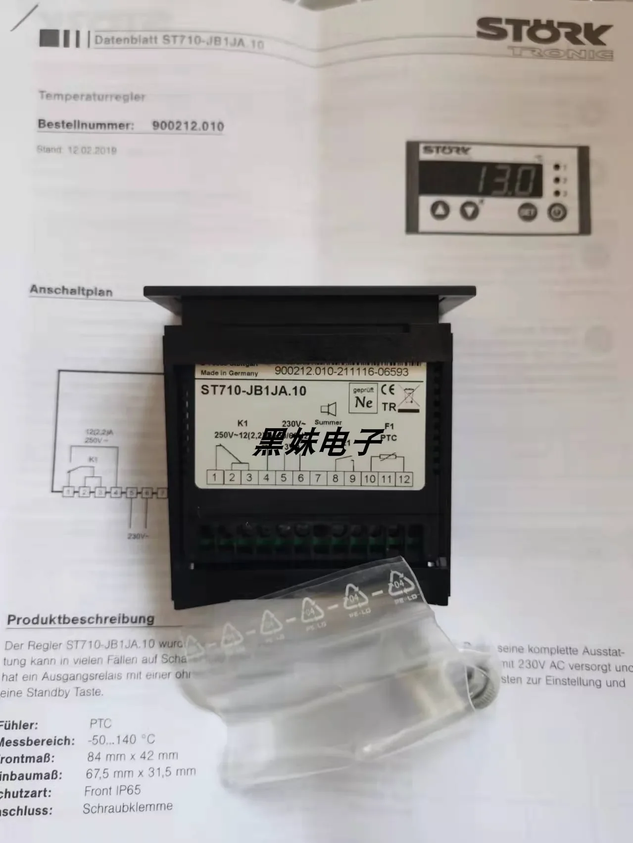 STORK ST96-35.04FSH Cigüe do termostato ST181-VRXV. Termostato XXF