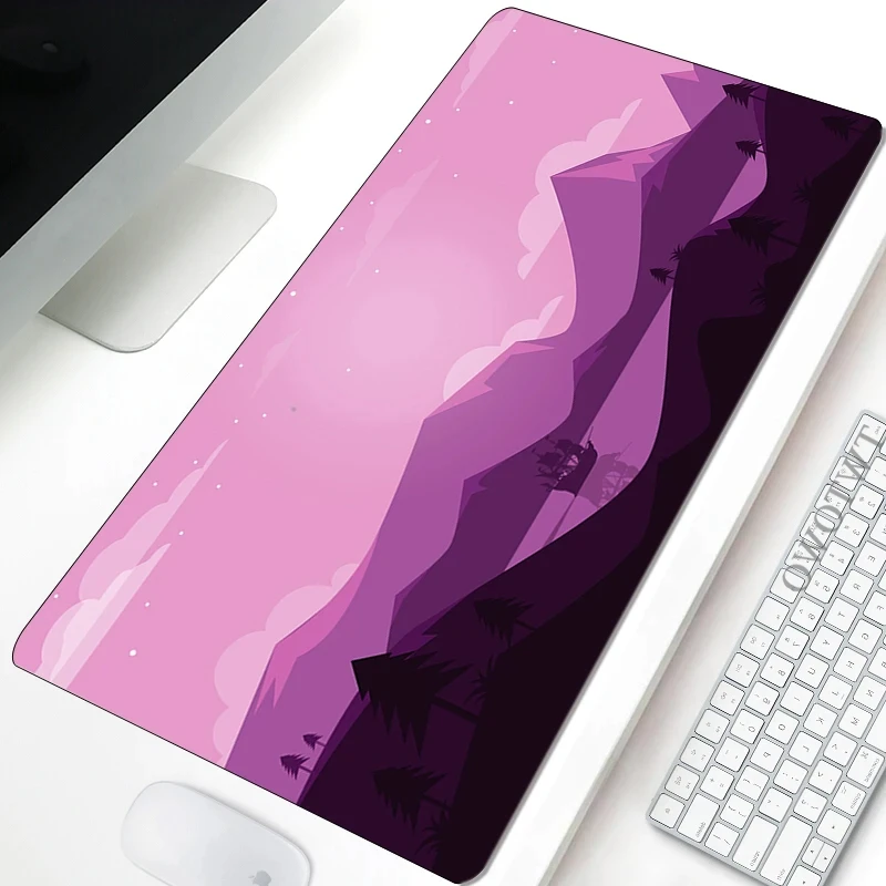 Purple Gaming Mousepad Cute Kawai Large Mouse Pad Gamer Keyboard Mouse Mats Carpet Anti-Slip Laptop Computer Table Desk Mat