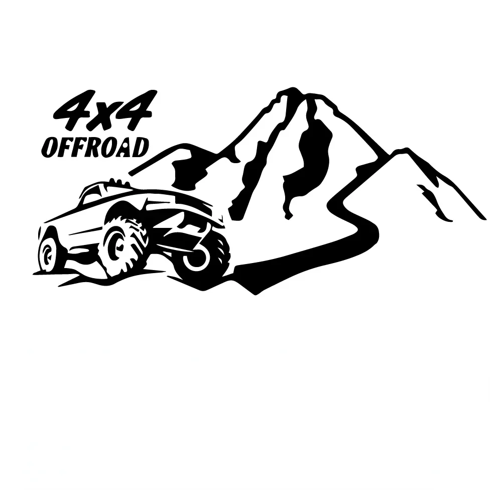 1pc 2D Flat Mountain Explorer Landscape Vinyl Sticker, Waterproof UV‑Resistant Decal for Car Motorcycle Decor, Holiday Gift.16cm