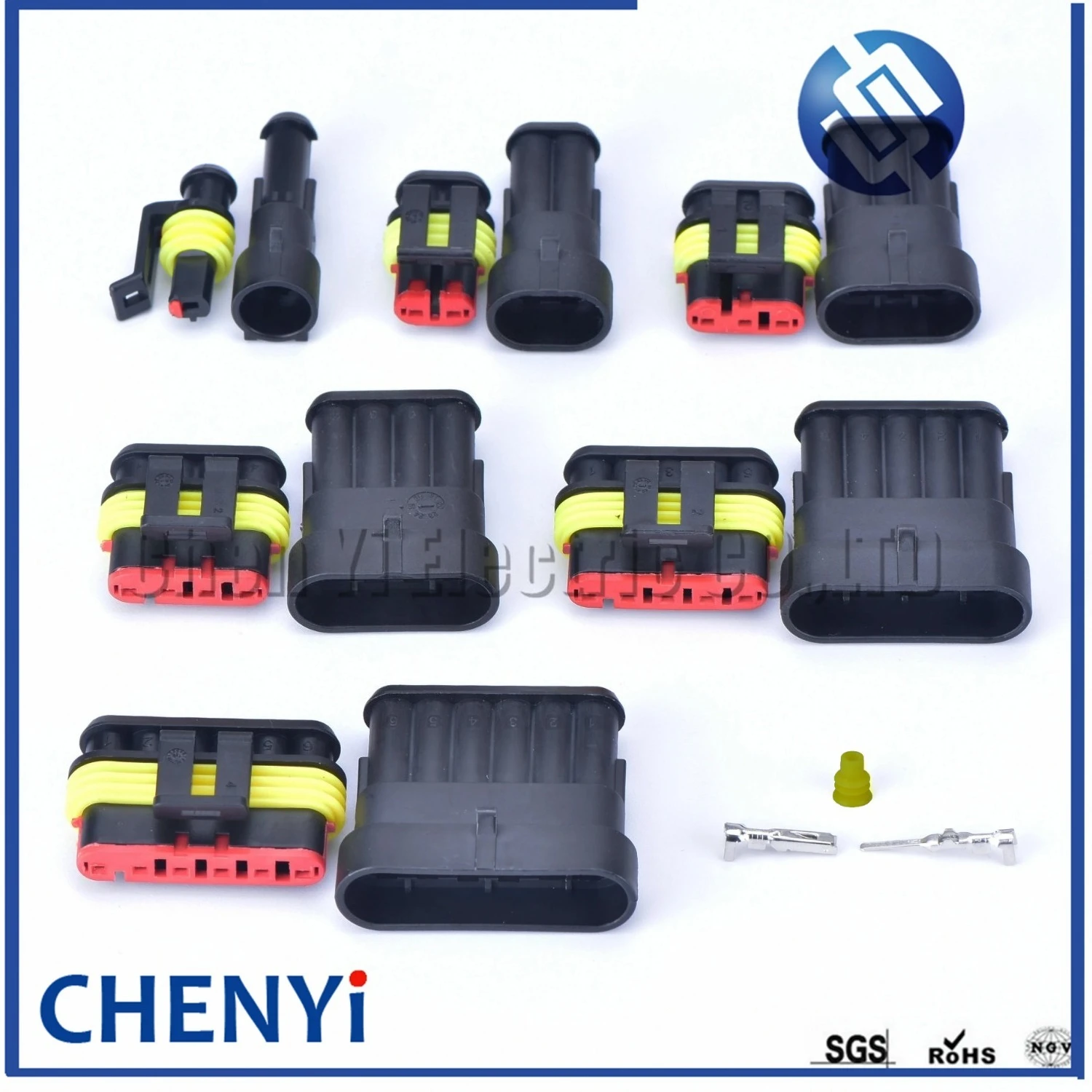 5 sets 1/2/3/4/5/6 pin 1.5 male and female Plug Automotive waterproof connectors Xenon lamp connector Wire harness Plug